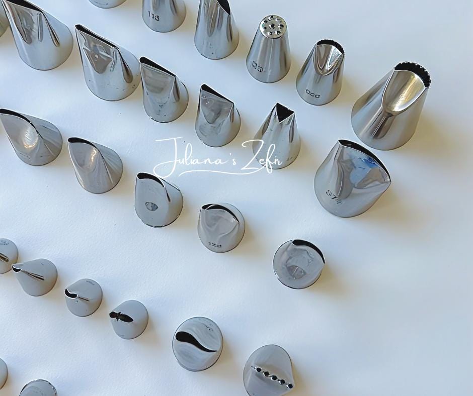 Pastry tips for zefir marshmallow flowers, zephyr piping nozzles