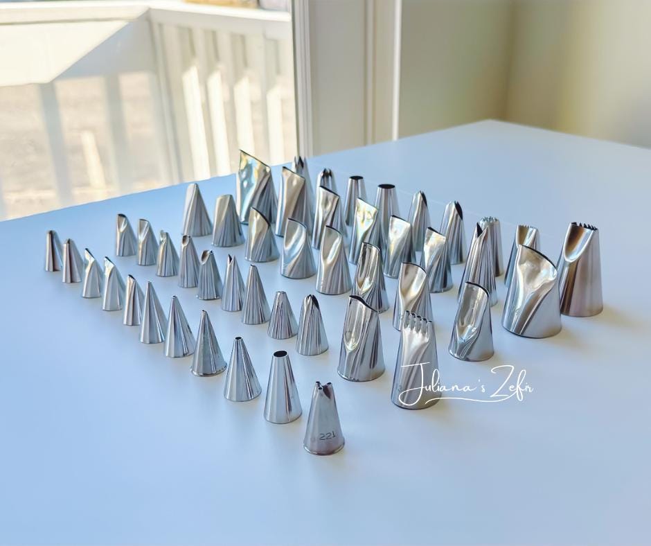 Pastry tips for zefir marshmallow flowers, zephyr piping nozzles