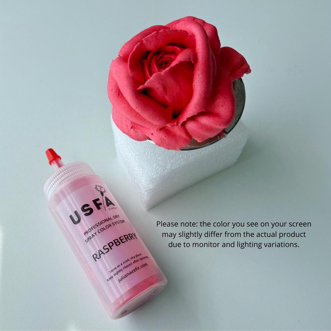 Raspberry Dry Spray Color System – Airbrush Alternative for Piped Flowers