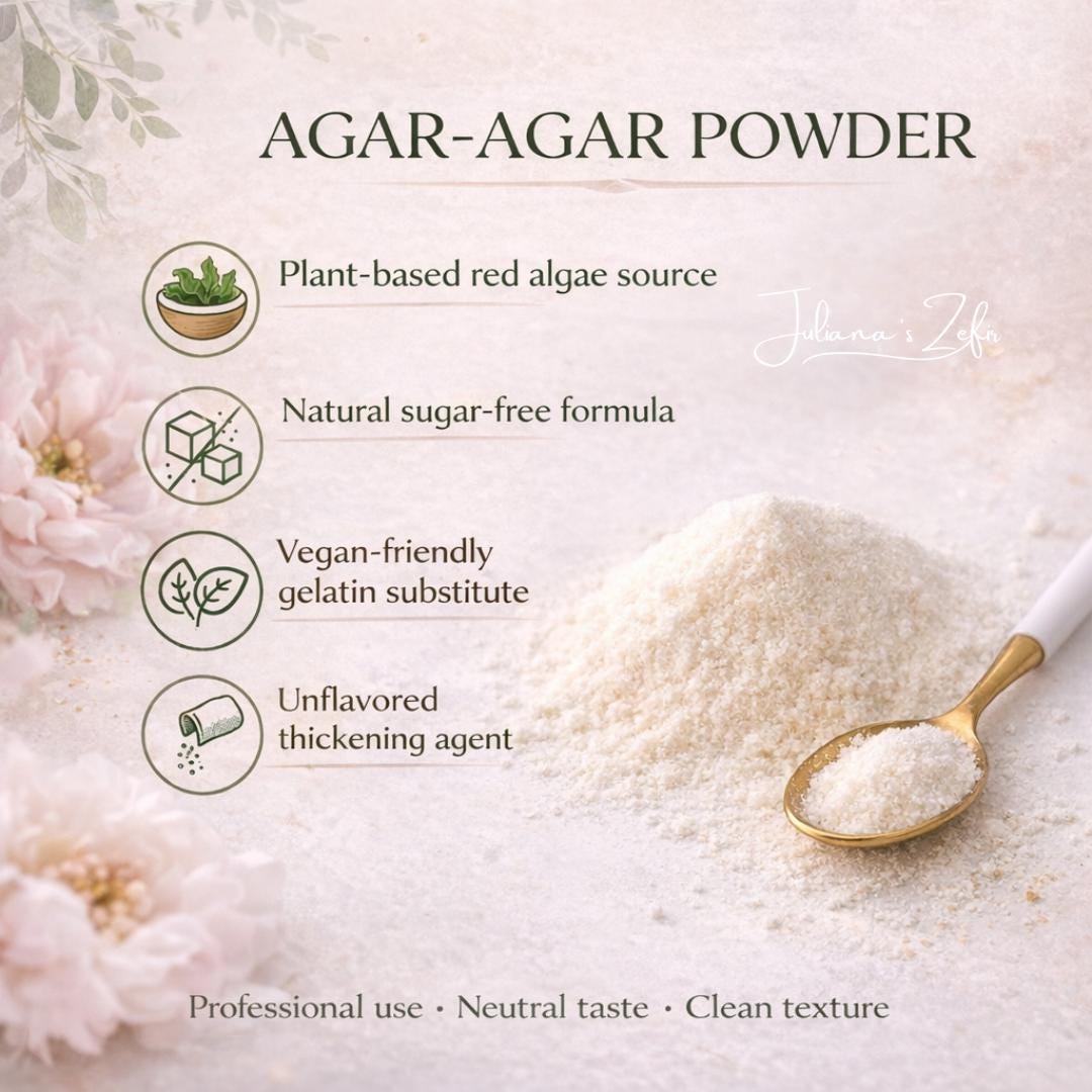 Agar Agar Powder, Plant-Based Thickener for Zefir Flowers (1lb / 454g)