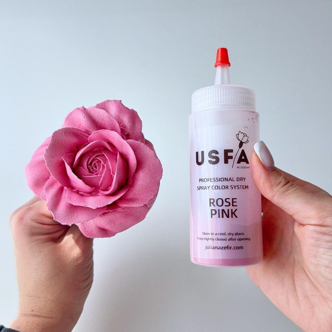 Rose Pink Dry Spray Color System – Airbrush Alternative for Piped Flowers