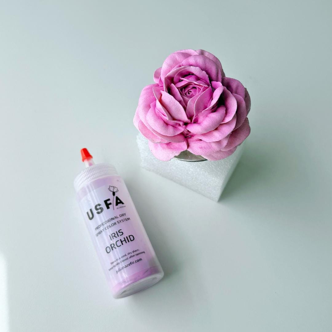 Iris Orchid Dry Spray Color System – Airbrush Alternative for Piped Flowers