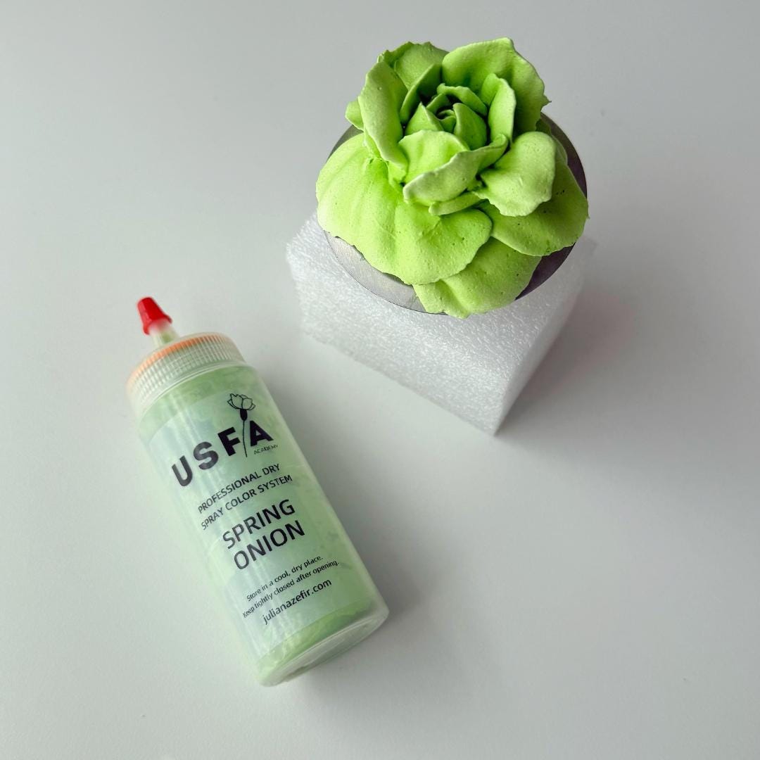 Spring Onion Dry Spray Color System – Airbrush Alternative for Piped Flowers
