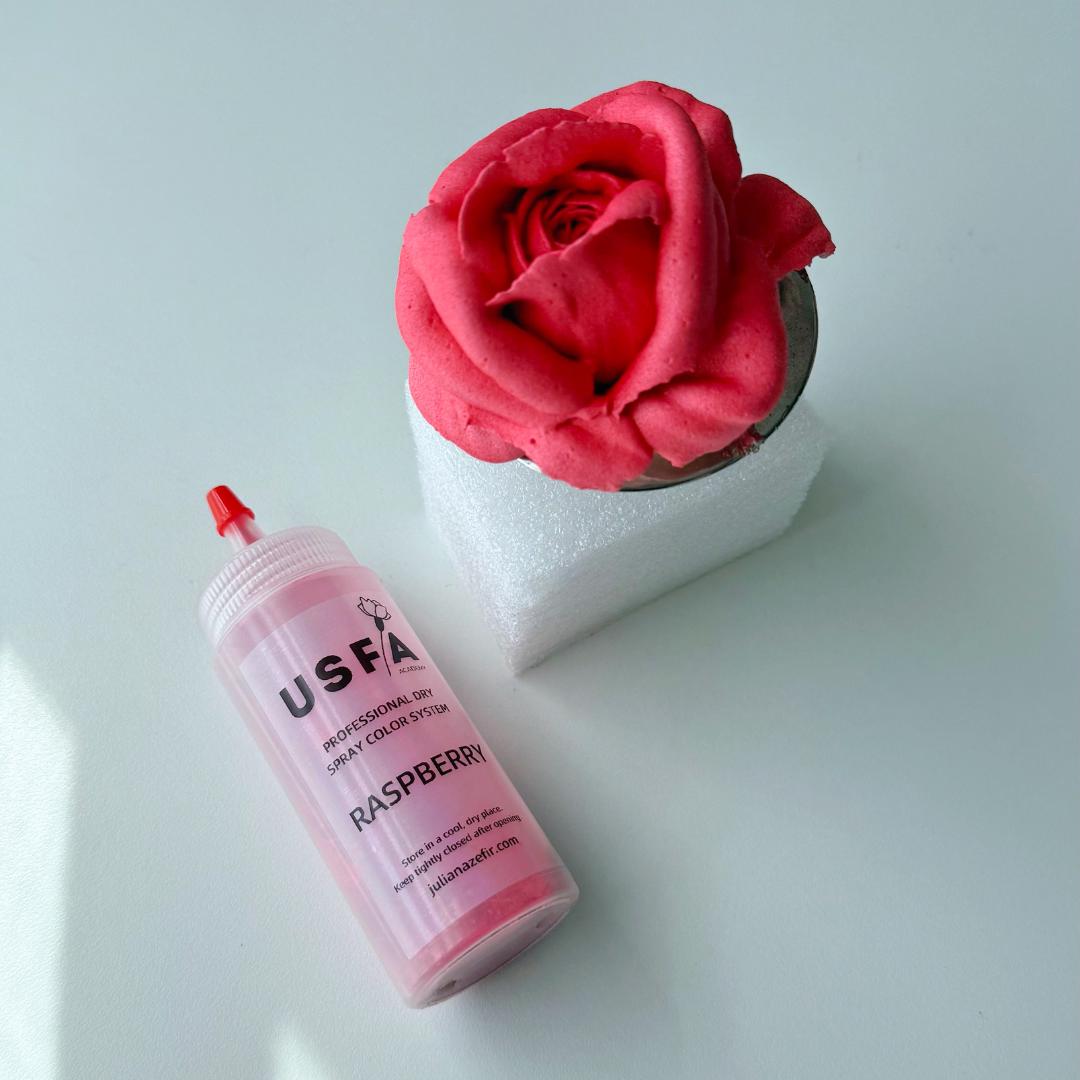 Raspberry Dry Spray Color System – Airbrush Alternative for Piped Flowers