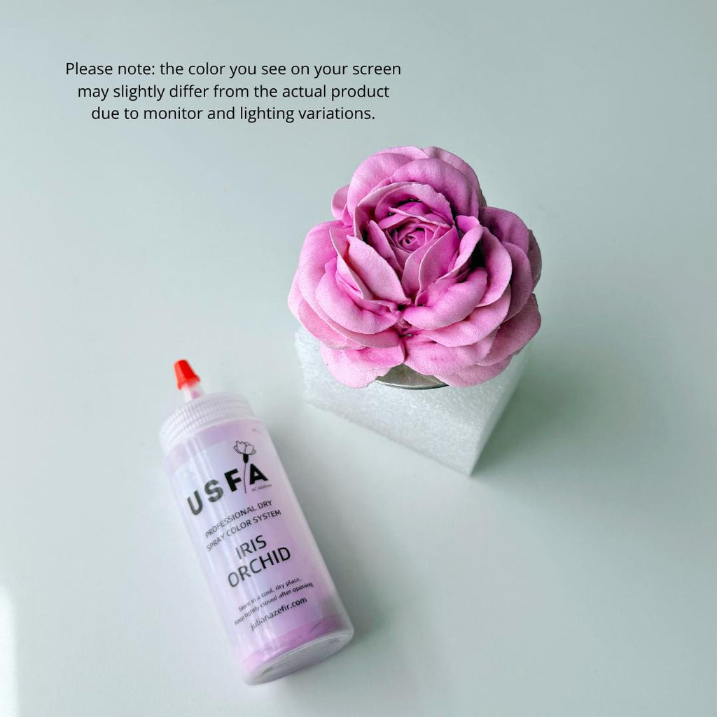 Iris Orchid Dry Spray Color System – Airbrush Alternative for Piped Flowers