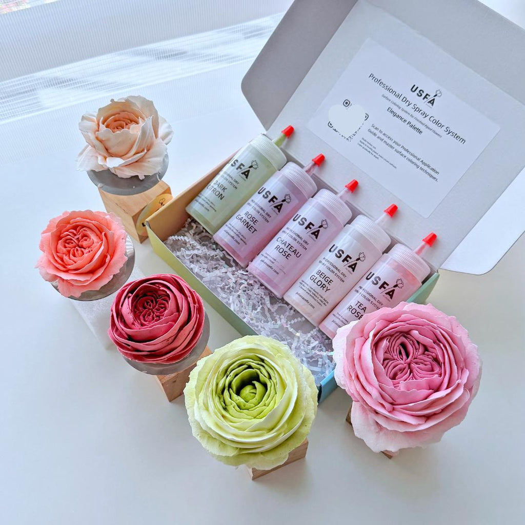 Elegance Palette Dry Spray Color System – Zefir Piped Flower Baking Decorations (Set of 5)