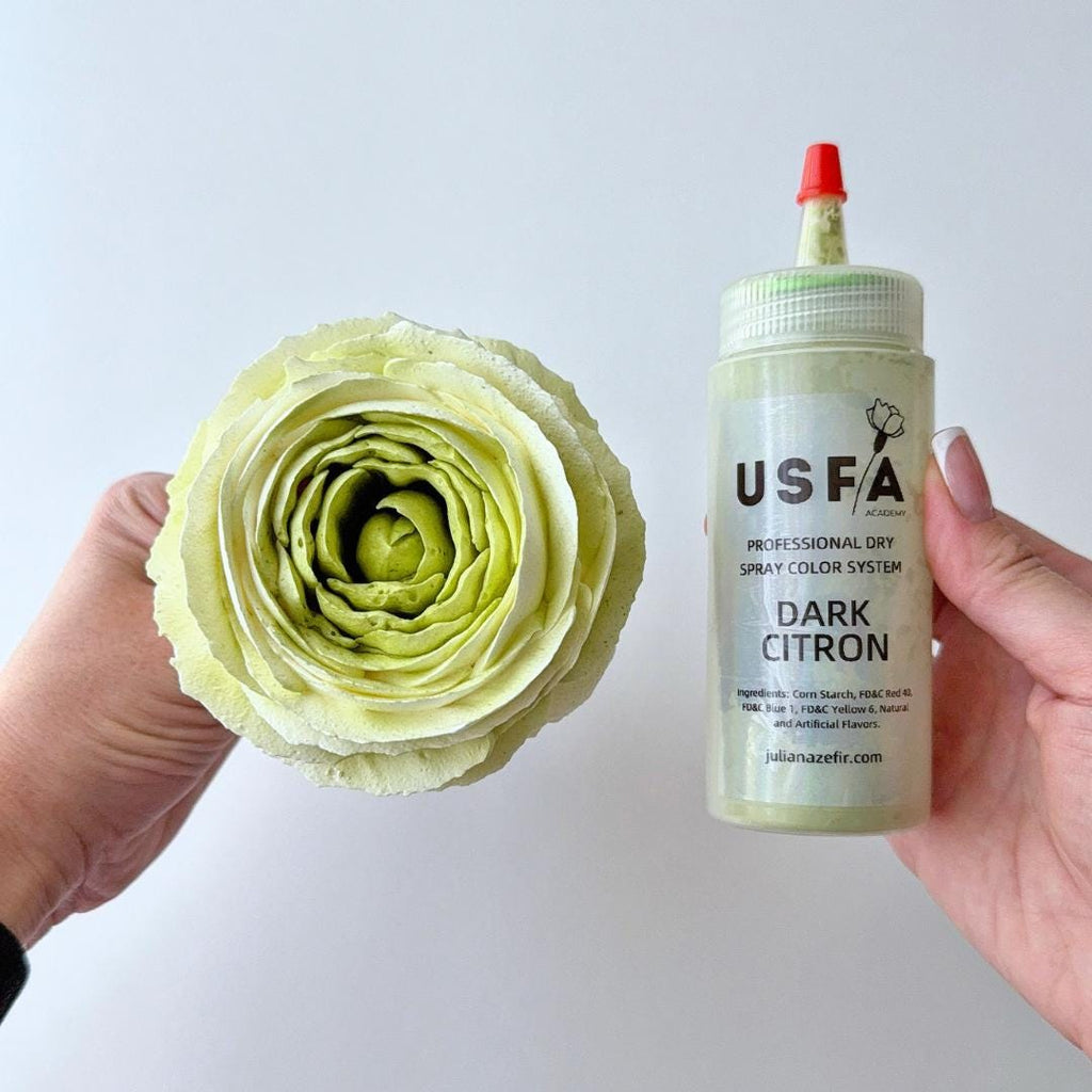 Dark Citron Dry Spray Color System – Airbrush Alternative for Piped Flowers