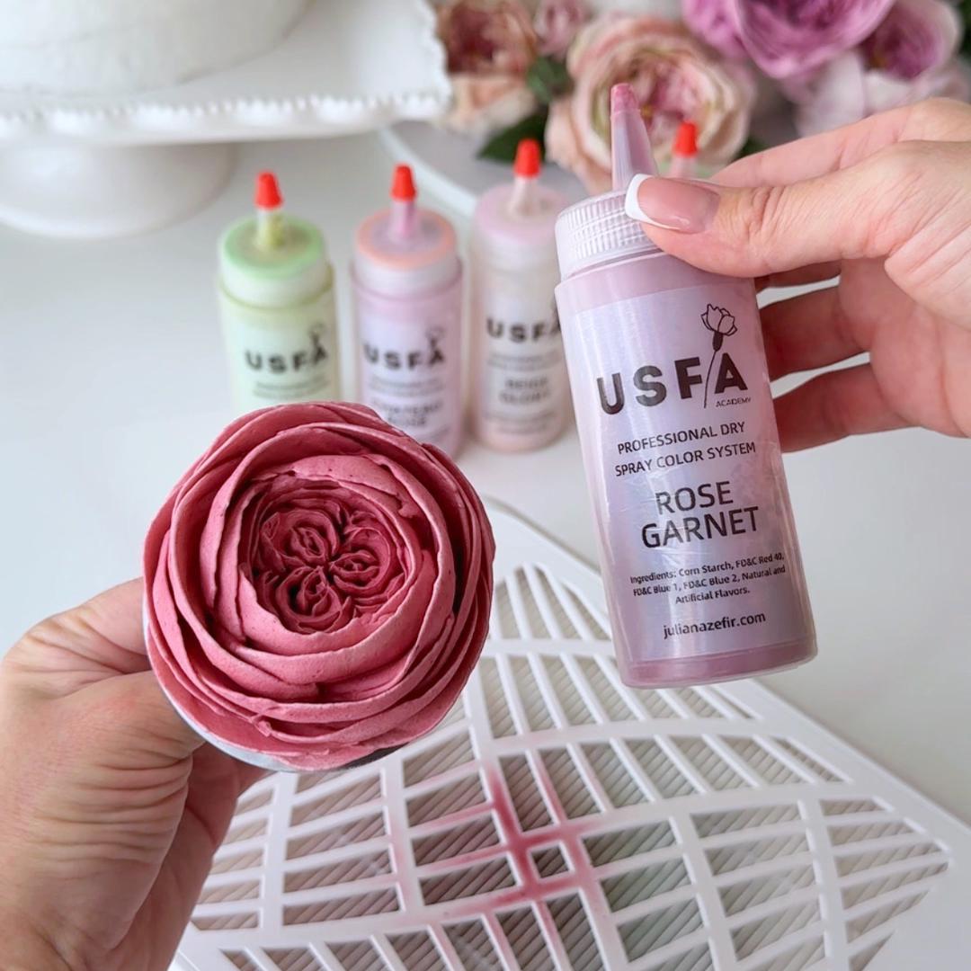 Rose Garnet Dry Spray Color System – Airbrush Alternative for Piped Flowers