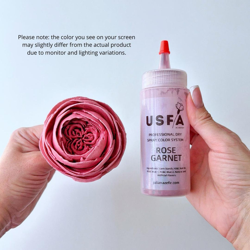Rose Garnet Dry Spray Color System – Airbrush Alternative for Piped Flowers