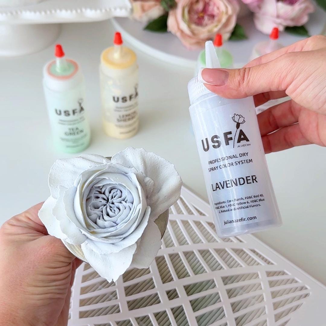 Lavender Dry Spray Color System – Airbrush Alternative for Piped Flowers