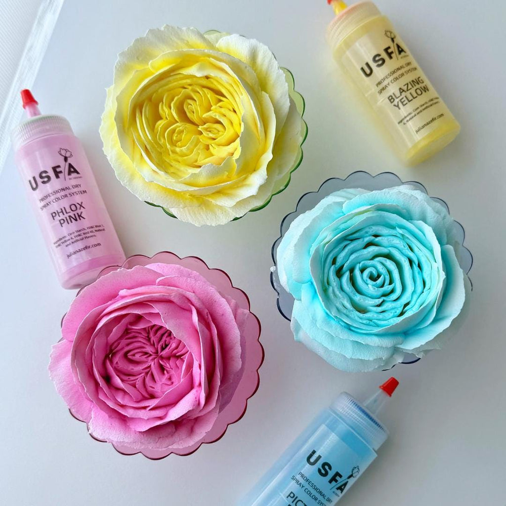 Neon Palette Dry Spray Color System – Zefir Piped Flower Baking Decorations (Set of 5)