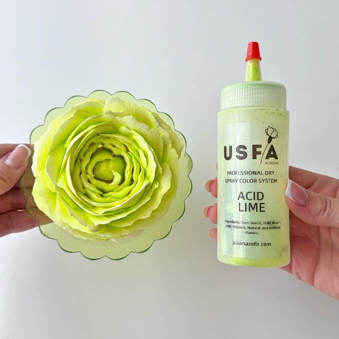 Acid Lime Dry Spray Color System – Airbrush Alternative for Piped Flowers