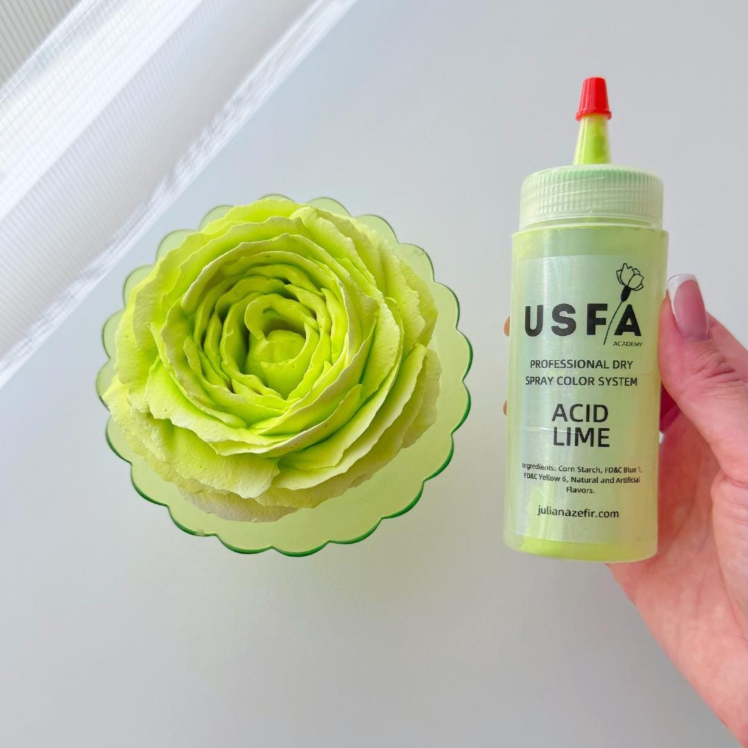 Acid Lime Dry Spray Color System – Airbrush Alternative for Piped Flowers