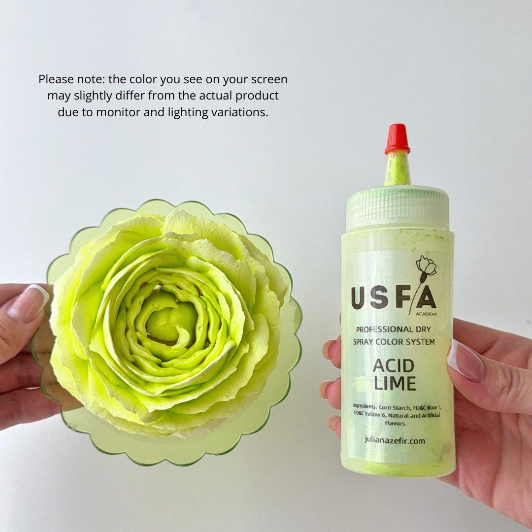 Acid Lime Dry Spray Color System – Airbrush Alternative for Piped Flowers