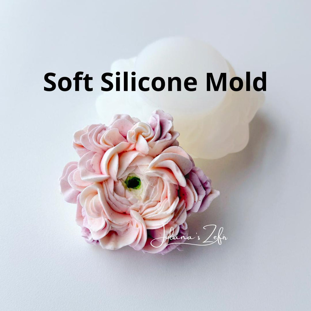 Ranunculus Silicone Mold | food grade marshmallow zefir decorating tool