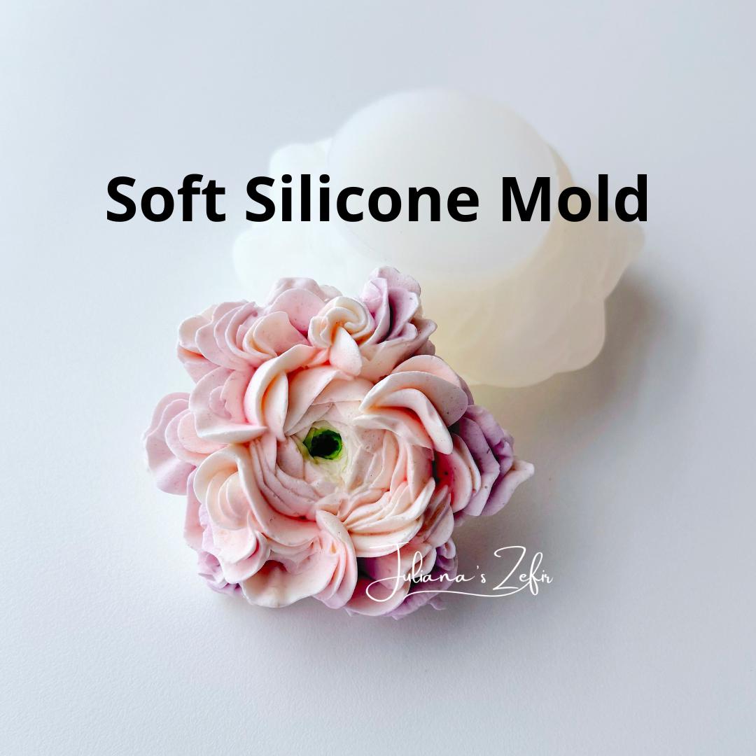 Ranunculus Silicone Mold | food grade marshmallow zefir decorating tool