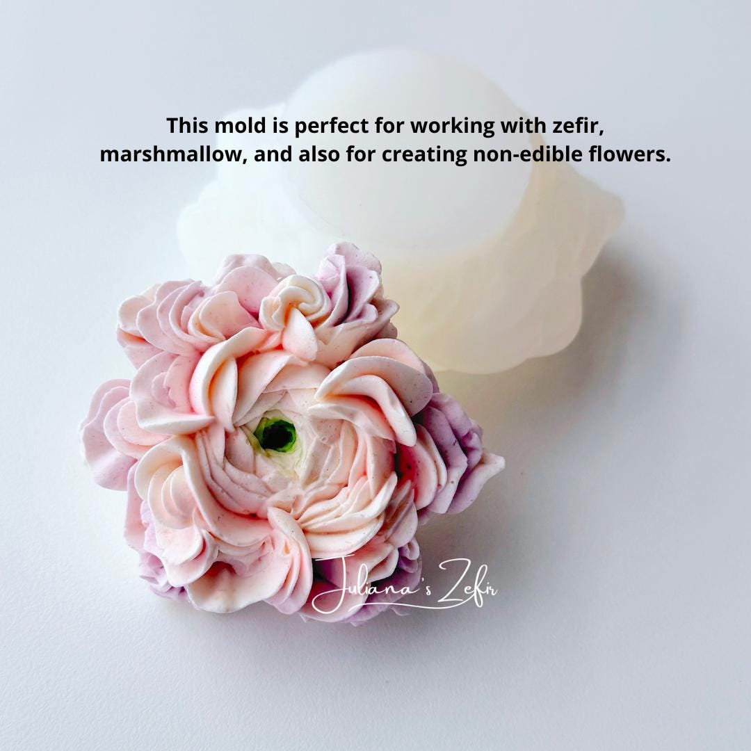 Ranunculus Silicone Mold | food grade marshmallow zefir decorating tool