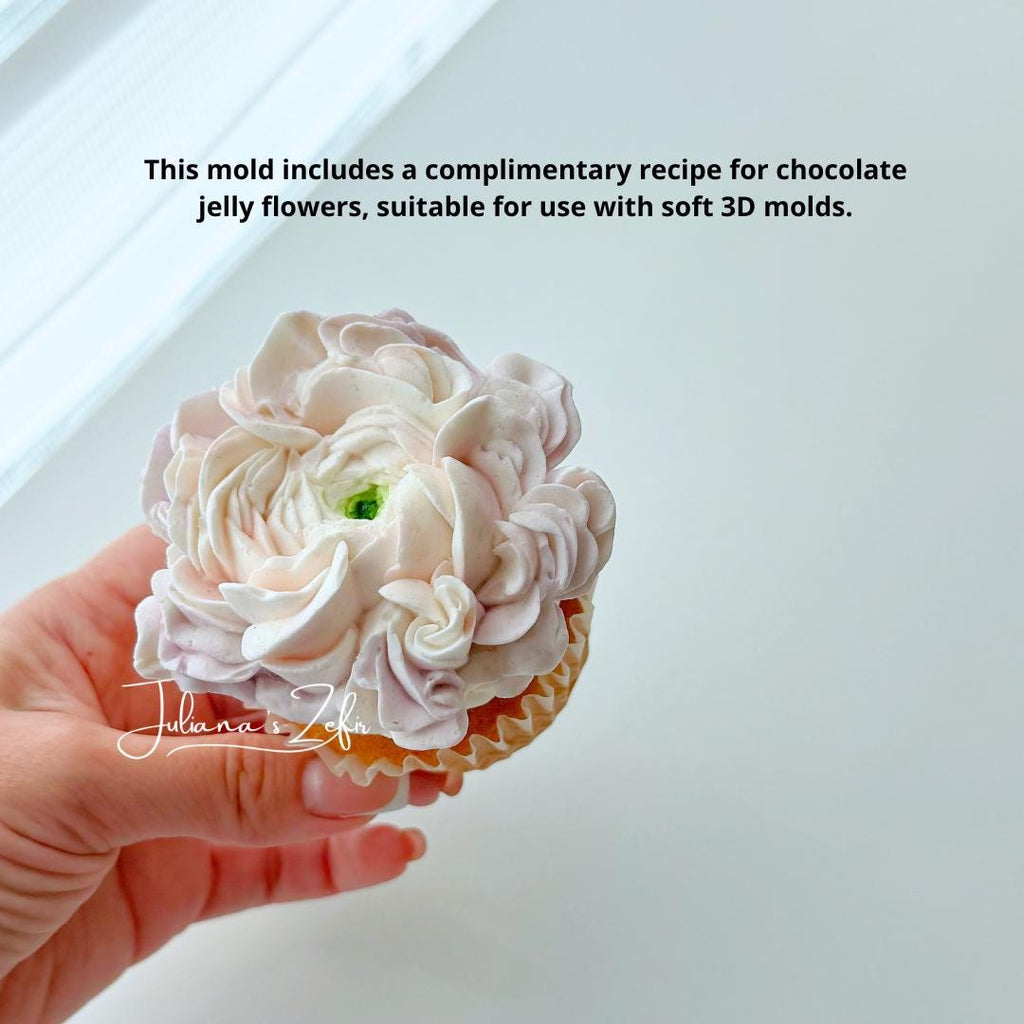 Ranunculus Silicone Mold | food grade marshmallow zefir decorating tool