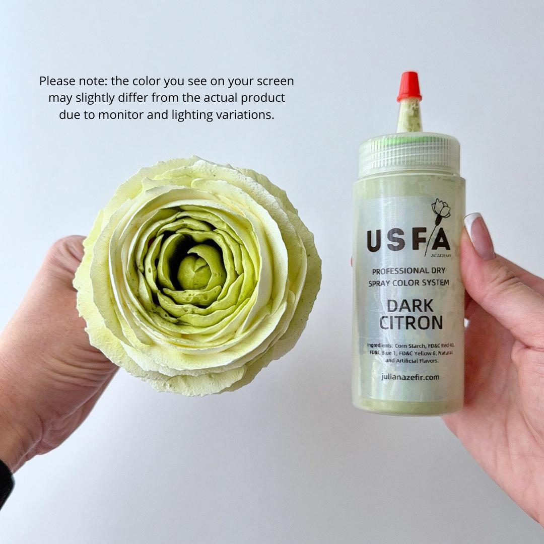 Dark Citron Dry Spray Color System – Airbrush Alternative for Piped Flowers