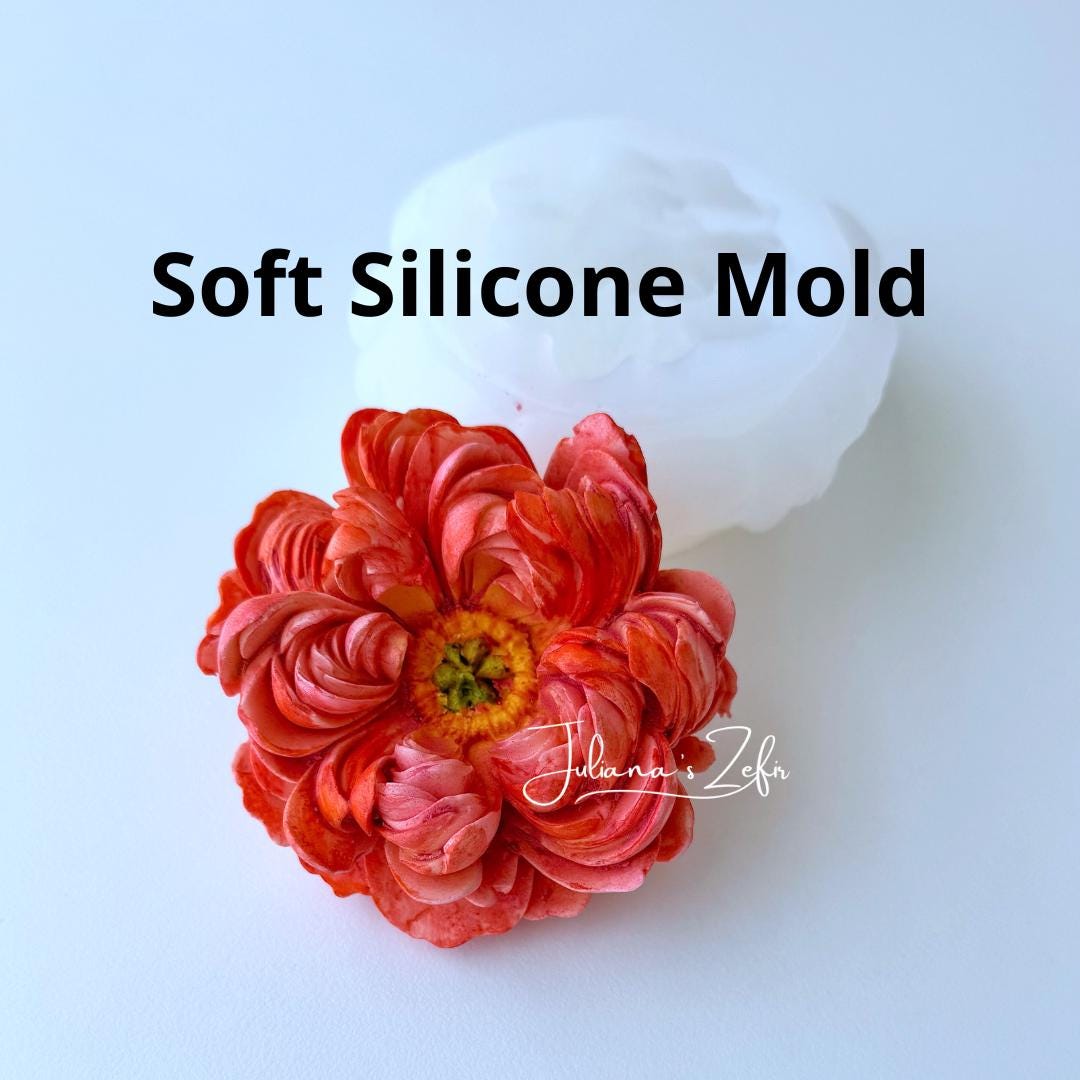 Peony Coral Charm Silicone Mold | food grade marshmallow zefir decorating tool