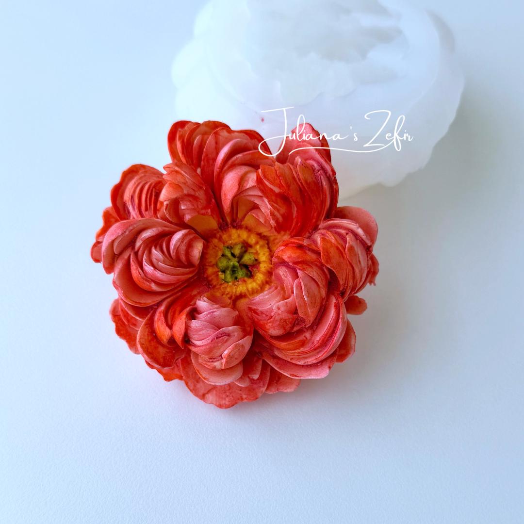 Peony Coral Charm Silicone Mold | food grade marshmallow zefir decorating tool