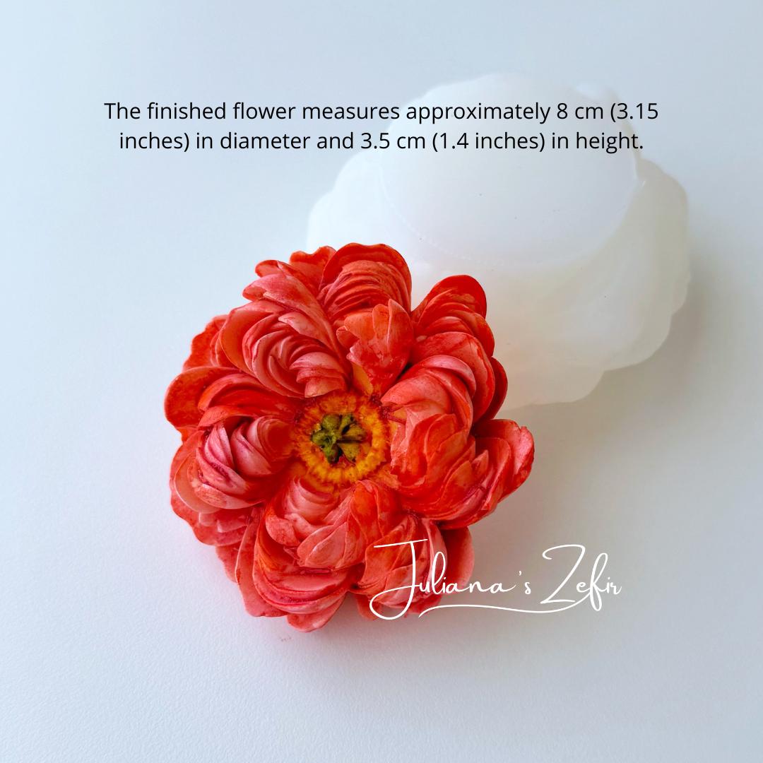 Peony Coral Charm Silicone Mold | food grade marshmallow zefir decorating tool