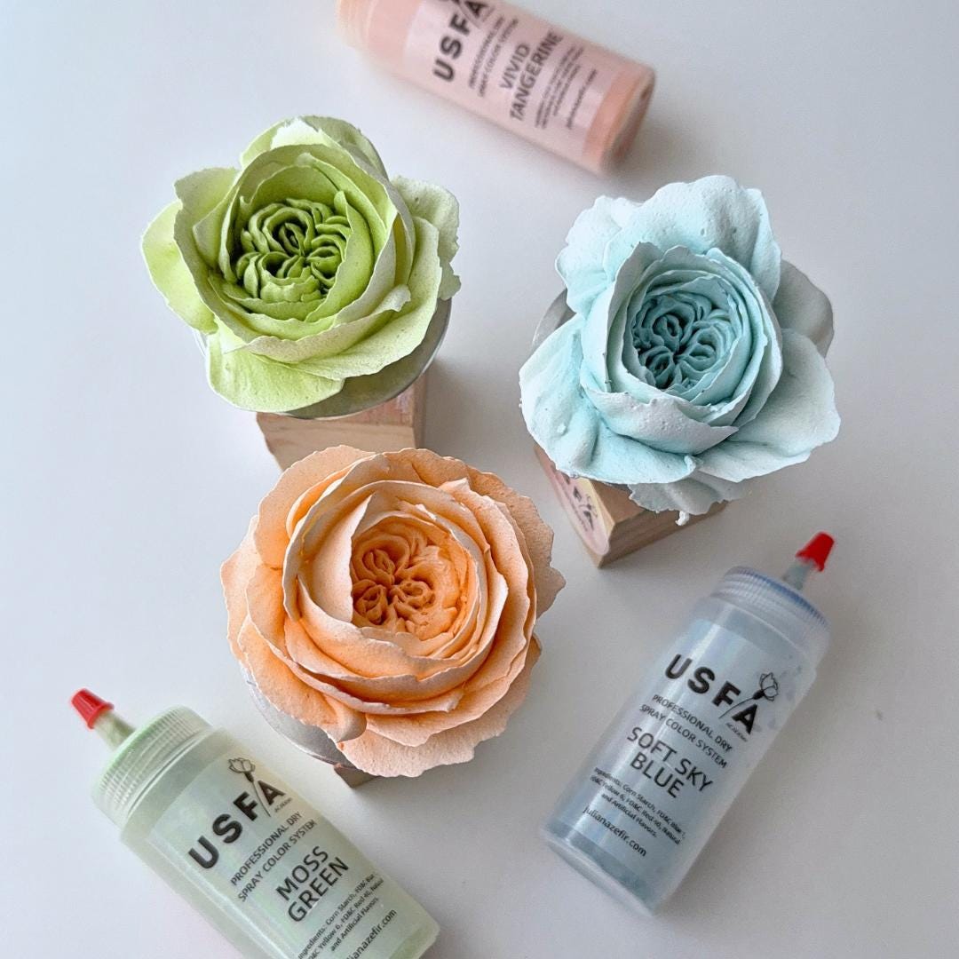 Natural Palette Dry Spray Color System – Zefir Piped Flower Baking Decorations (Set of 5)
