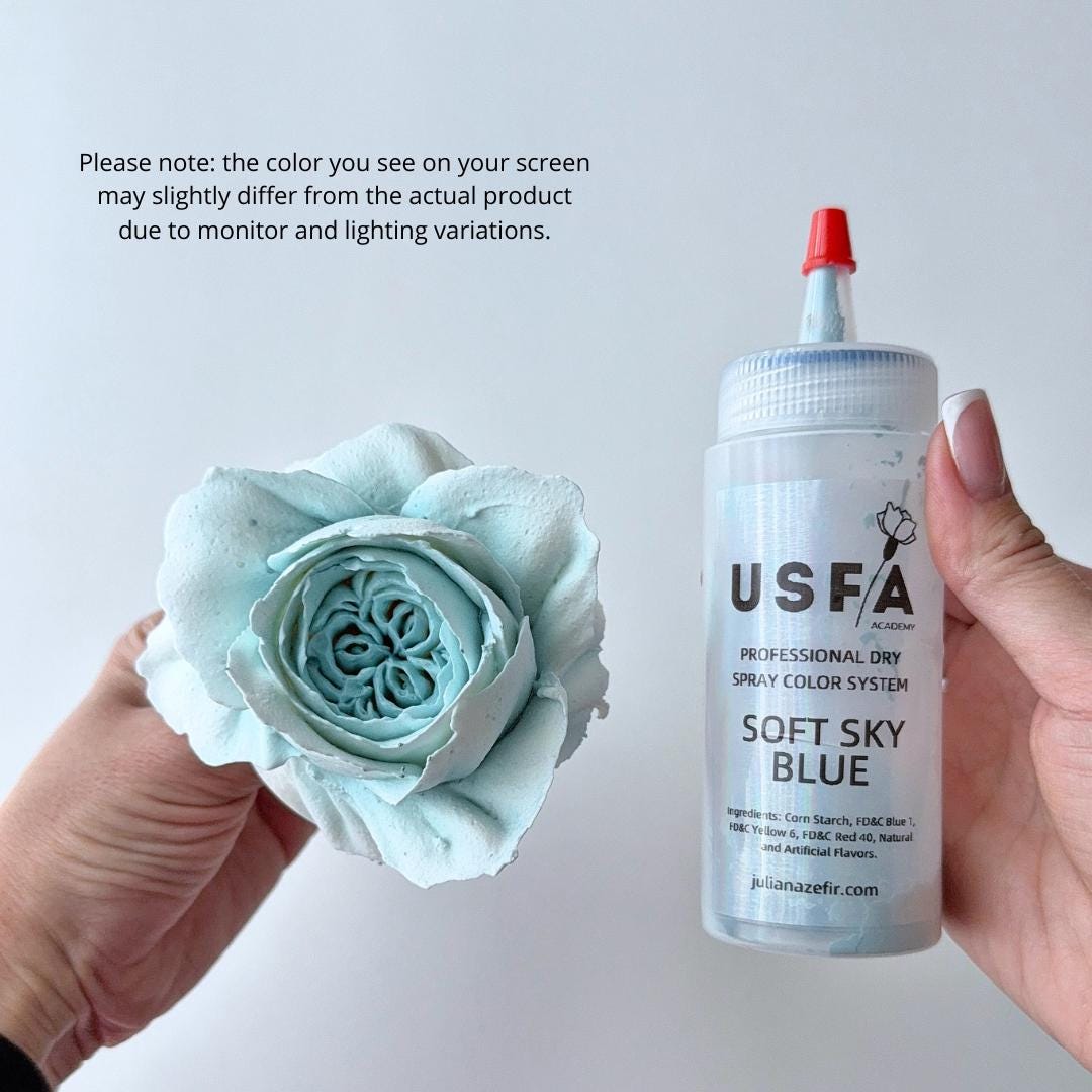 Soft Sky Blue Dry Spray Color System – Airbrush Alternative for Piped Flowers