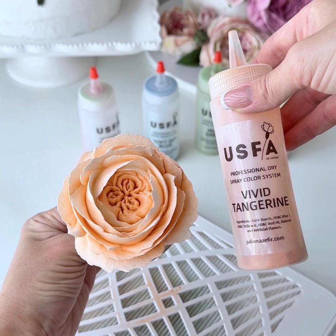 Vivid Tangerine Dry Spray Color System – Airbrush Alternative for Piped Flowers