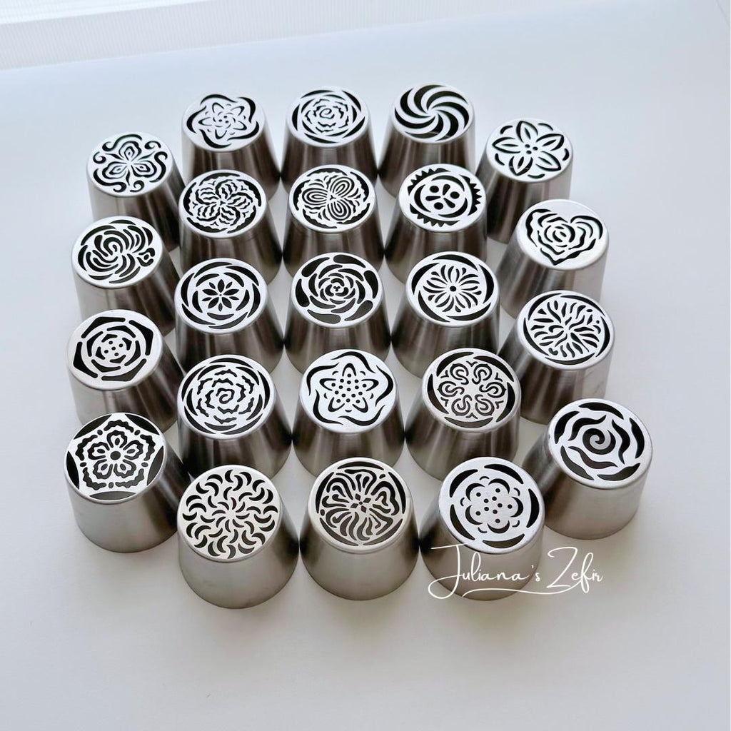 Set of 23 XL Russian Piping Tulip Tips, Stainless Steel Flower Nozzles