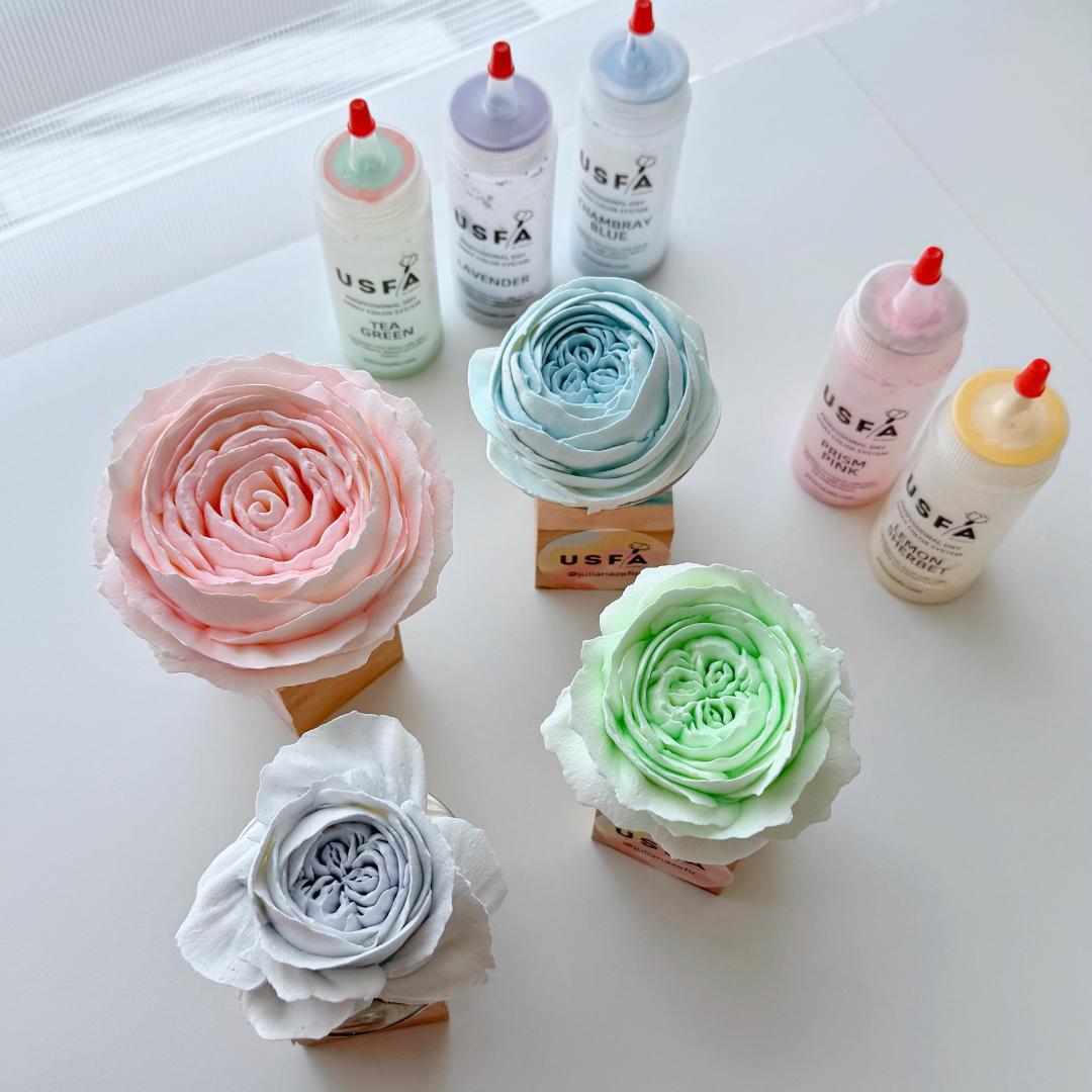 Pastel Palette Dry Spray Color System – Zefir Piped Flower Baking Decorations (Set of 5)