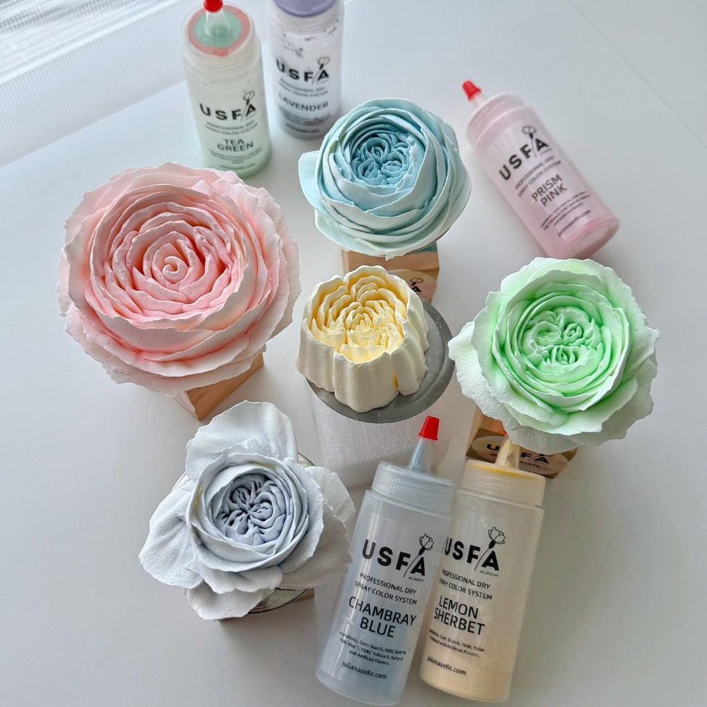 Pastel Palette Dry Spray Color System – Zefir Piped Flower Baking Decorations (Set of 5)