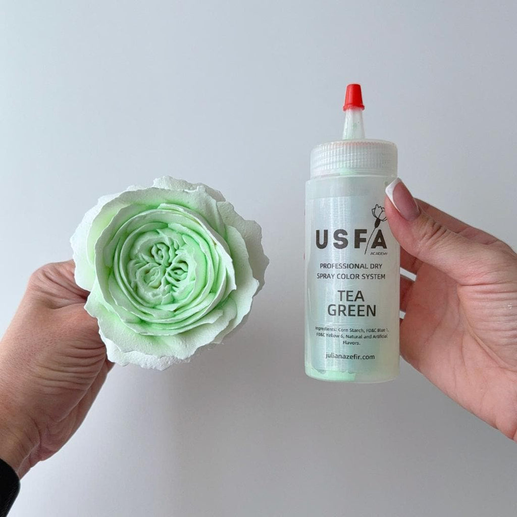 Tea Green Dry Spray Color System – Airbrush Alternative for Piped Flowers