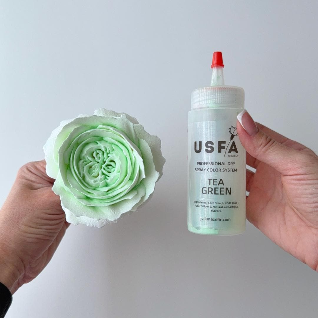 Tea Green Dry Spray Color System – Airbrush Alternative for Piped Flowers
