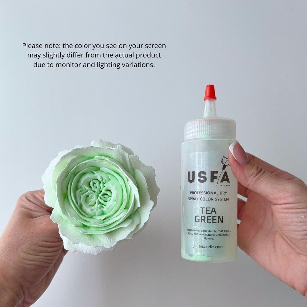Tea Green Dry Spray Color System – Airbrush Alternative for Piped Flowers