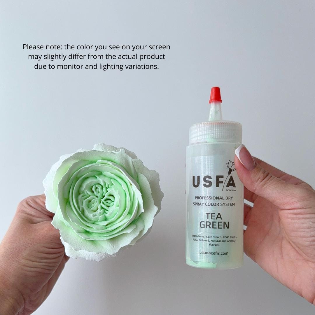 Tea Green Dry Spray Color System – Airbrush Alternative for Piped Flowers