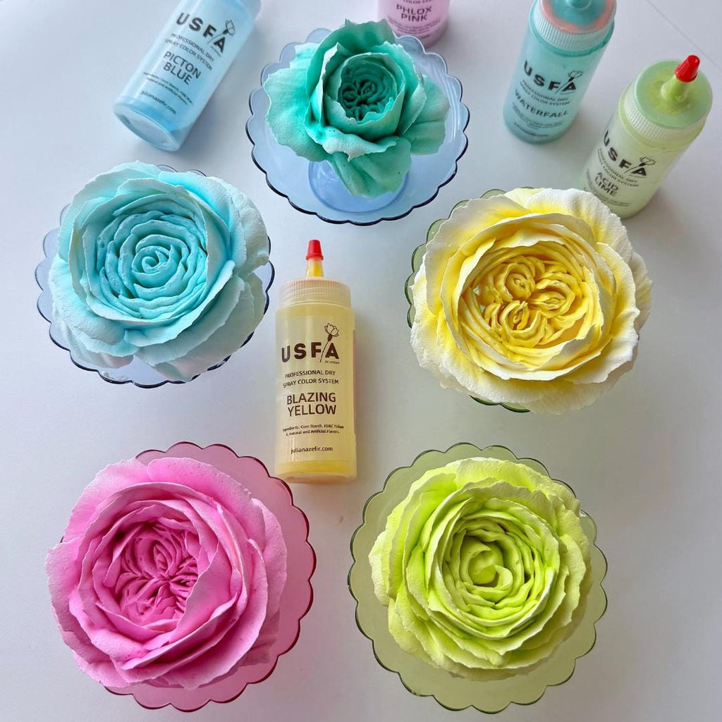 Neon Palette Dry Spray Color System – Zefir Piped Flower Baking Decorations (Set of 5)