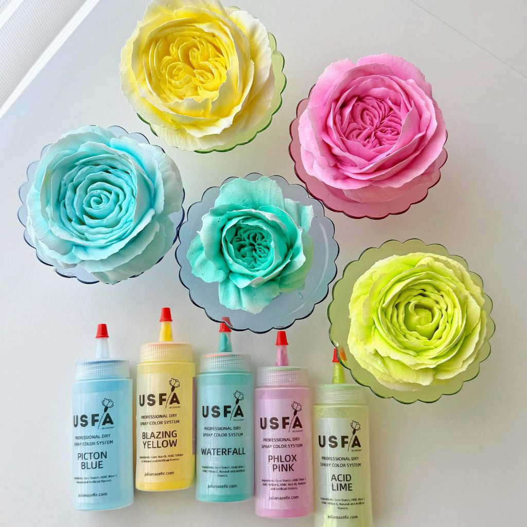 Neon Palette Dry Spray Color System – Zefir Piped Flower Baking Decorations (Set of 5)