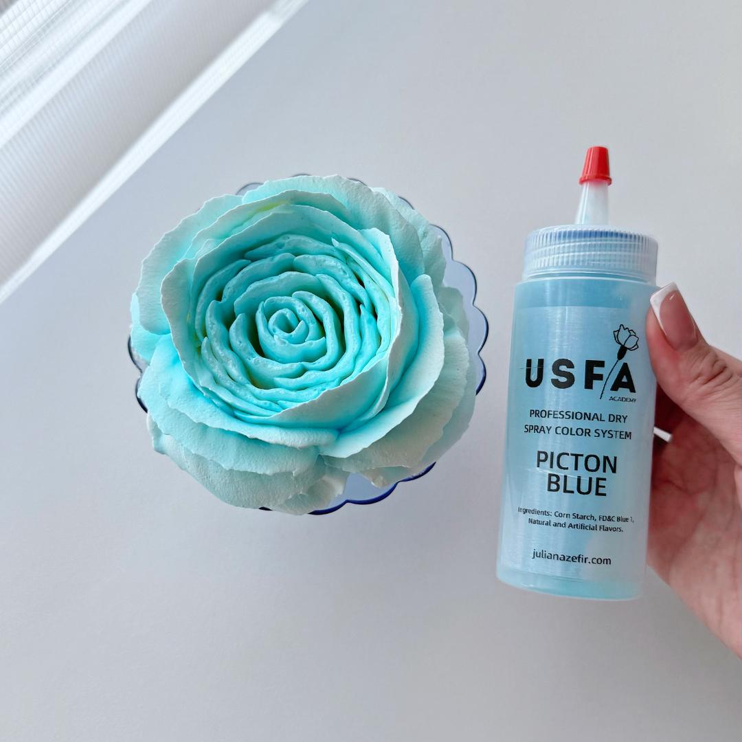 Picton Blue Dry Spray Color System – Airbrush Alternative for Piped Flowers
