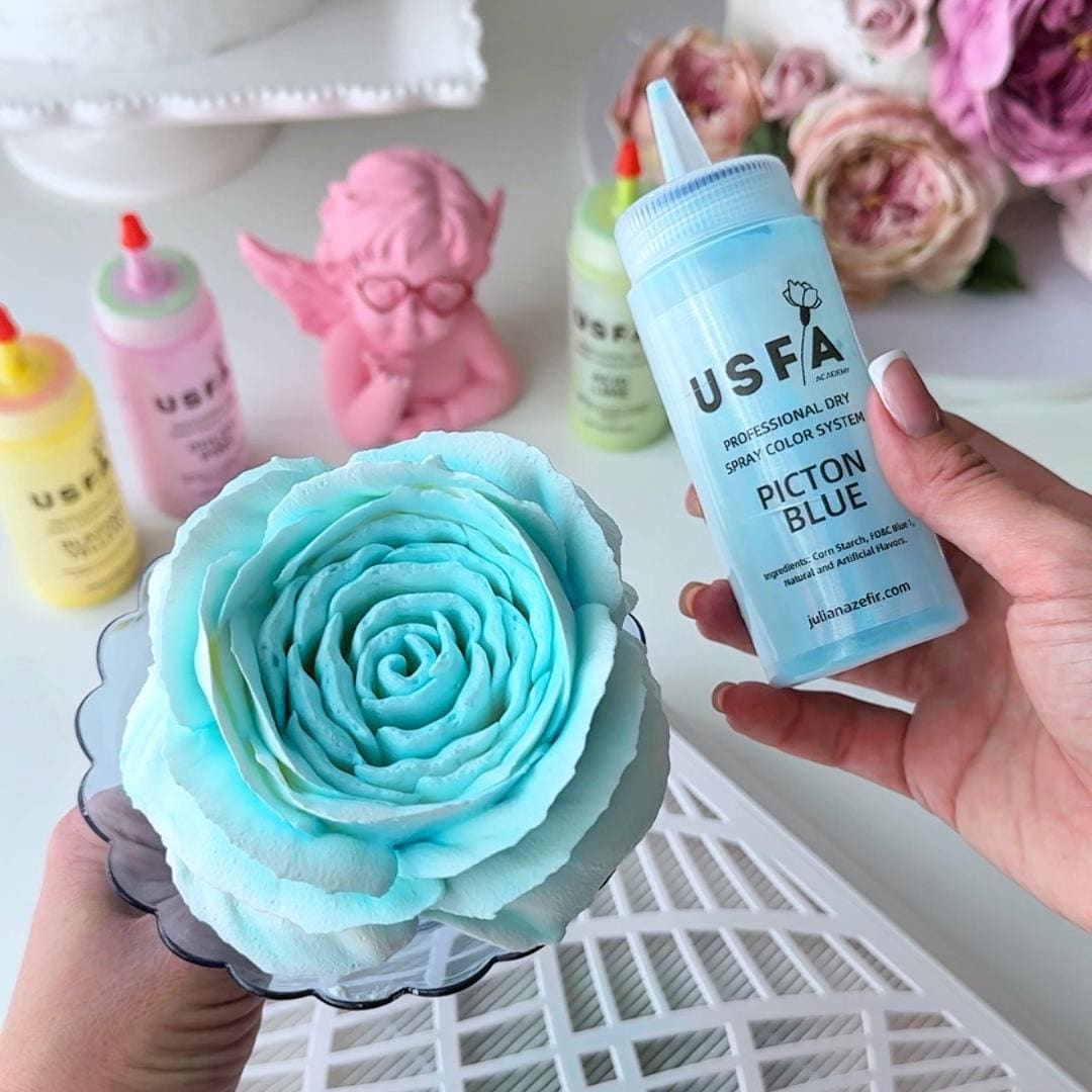 Picton Blue Dry Spray Color System – Airbrush Alternative for Piped Flowers