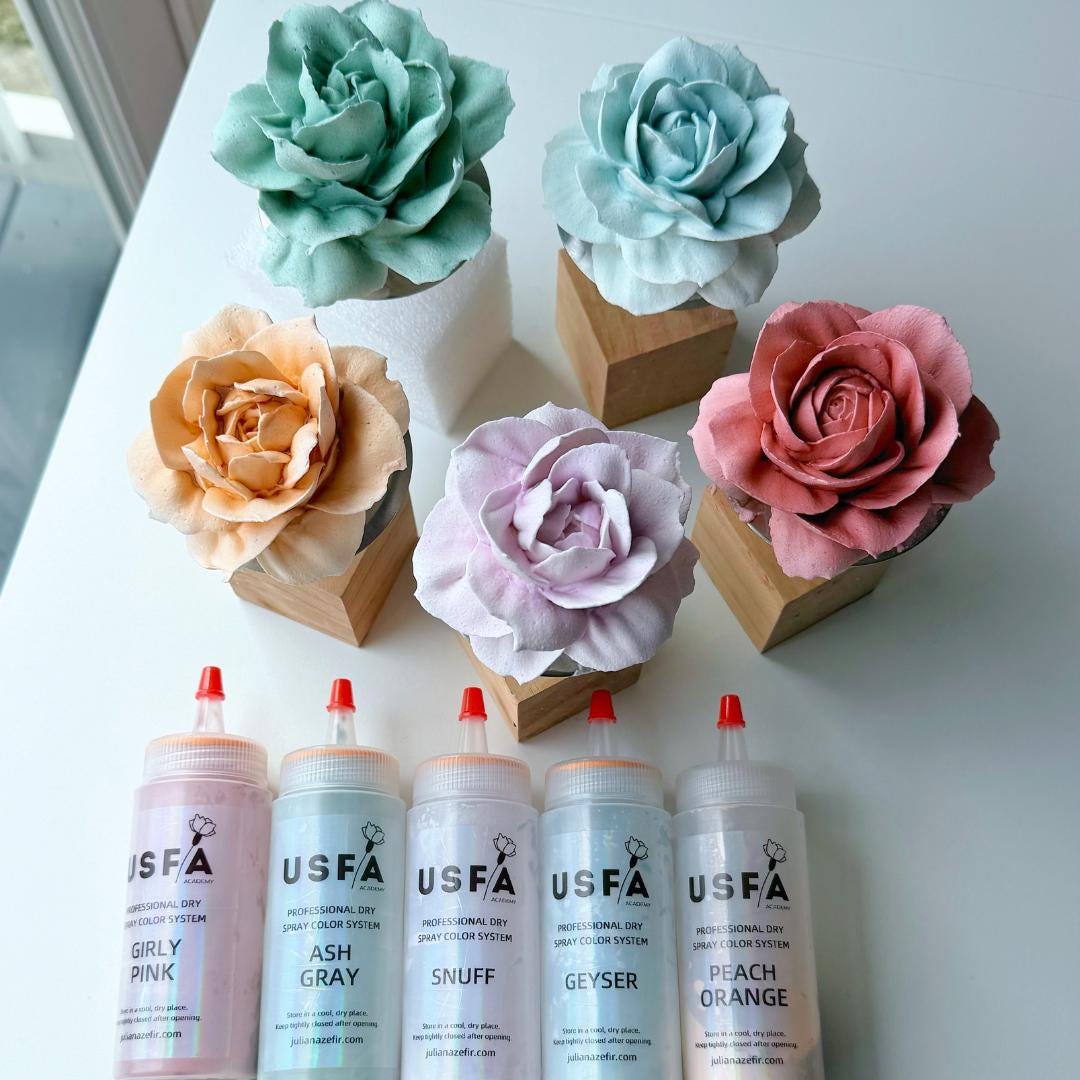 Soft Palette Dry Spray Color System – Zefir Piped Flower Baking Decorations (Set of 5)