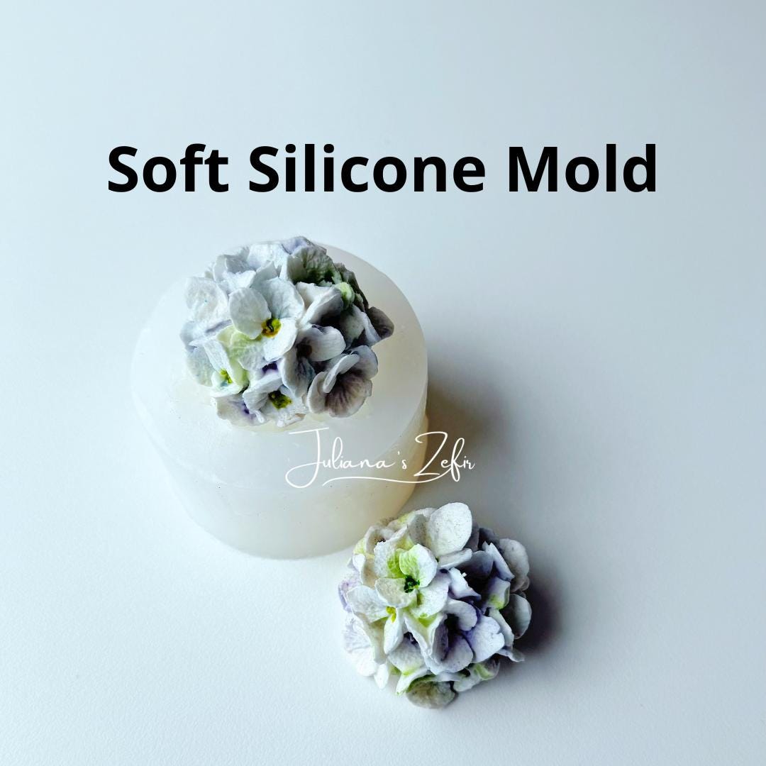 Hydrangea Small Soft Silicone Mold | food grade marshmallow zefir decorating tool