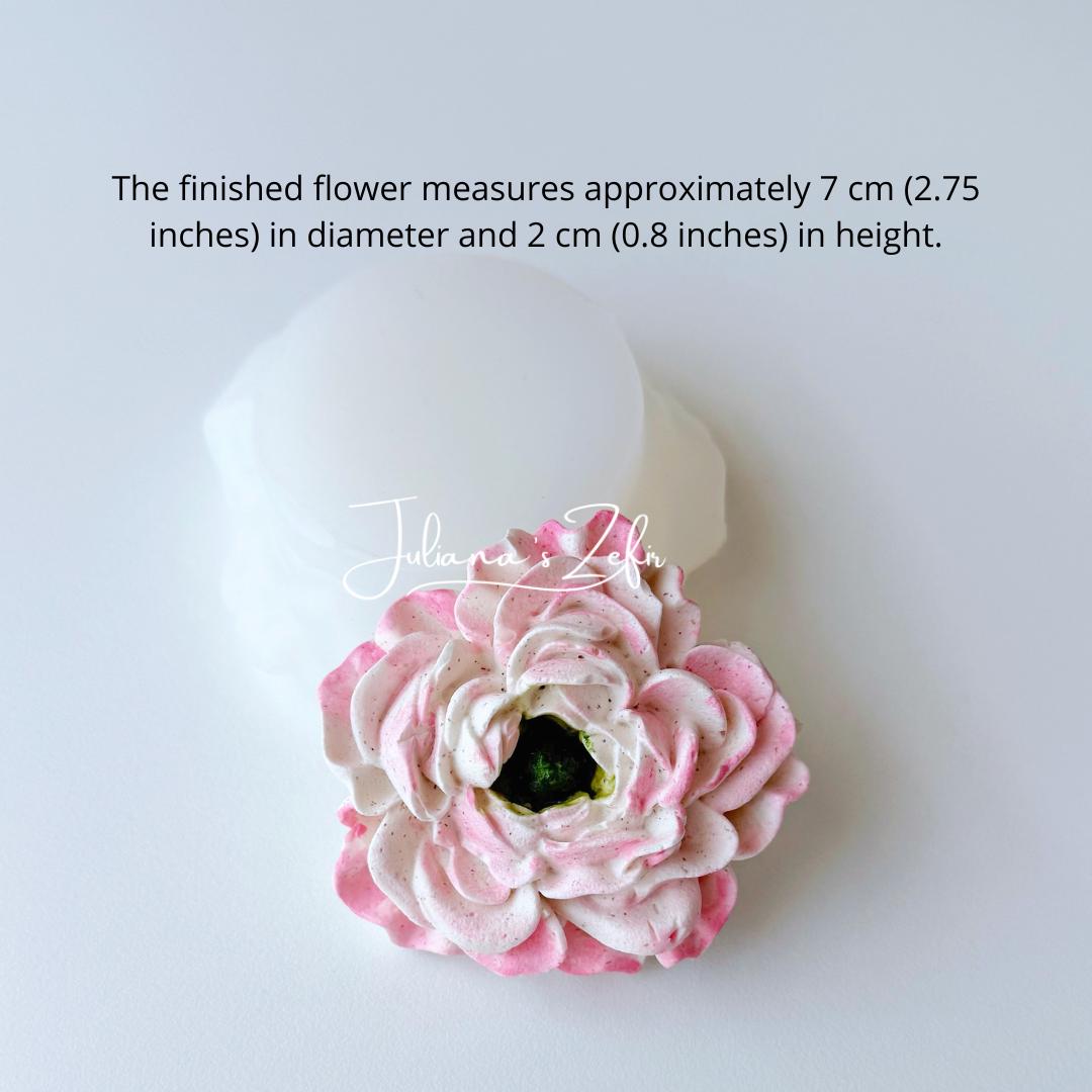 Peony Small Soft Silicone Mold | food grade marshmallow zefir decorating tool