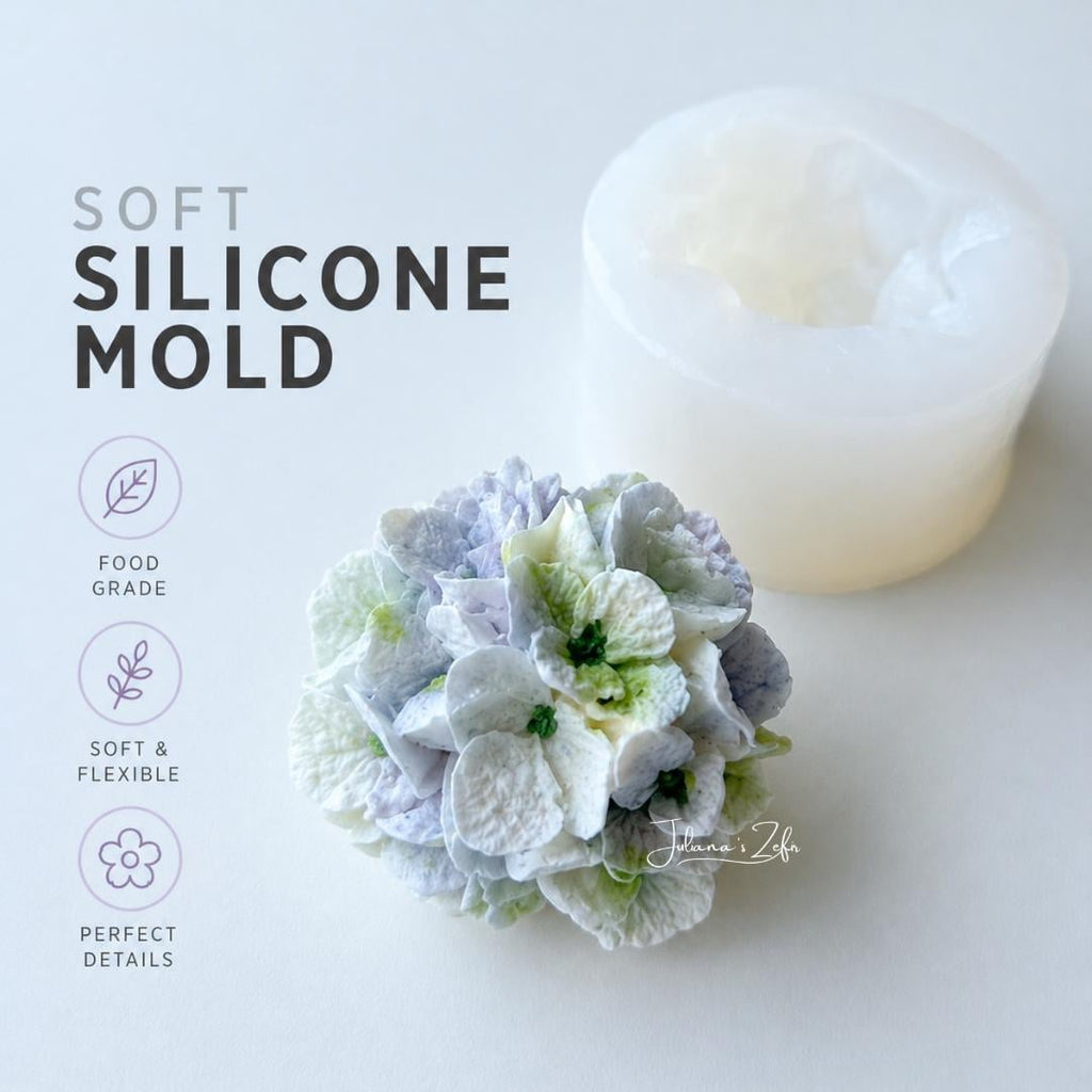 Hydrangea Small Soft Silicone Mold | food grade marshmallow zefir decorating tool