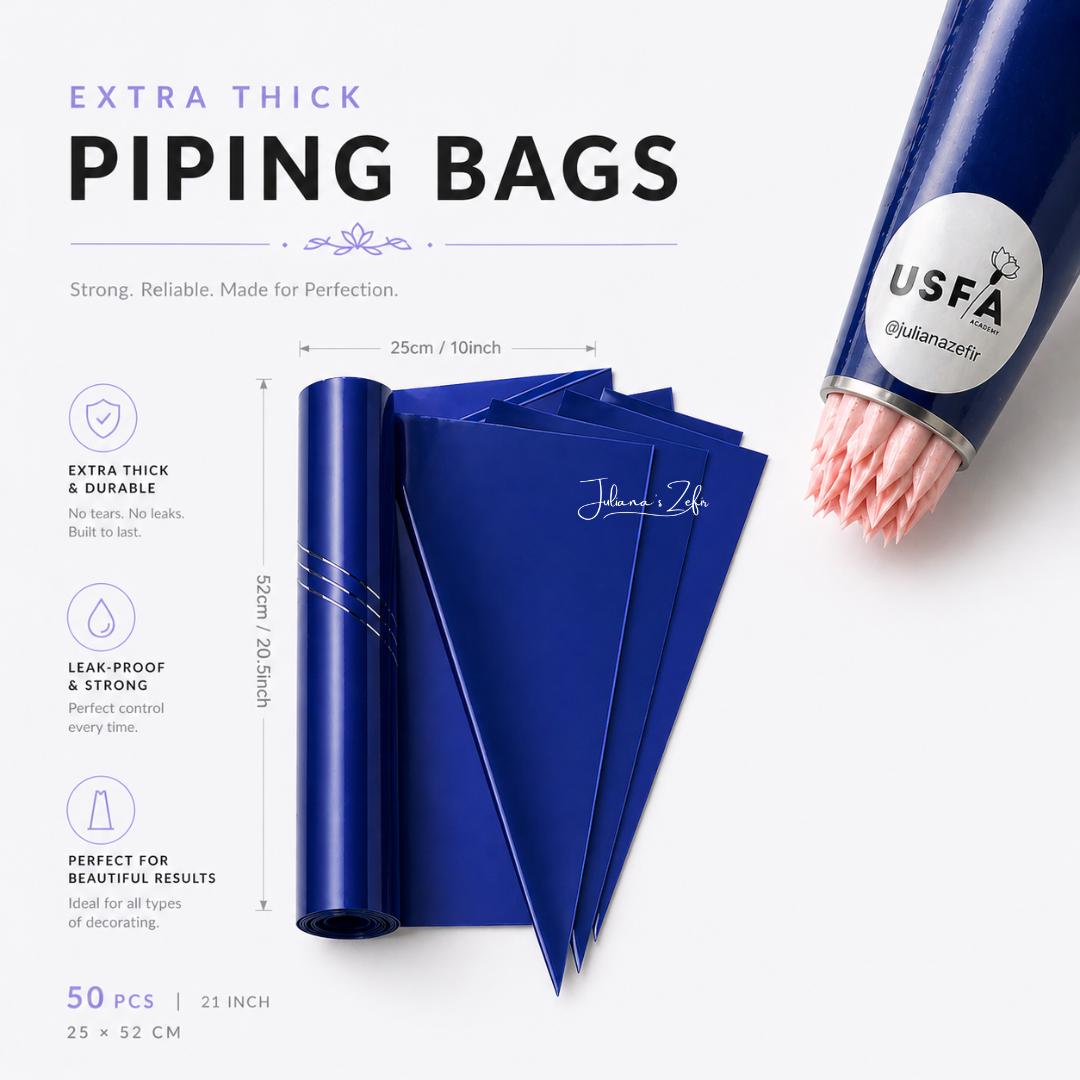 50 Extra Thick Piping Bags | food grade for any type of cream