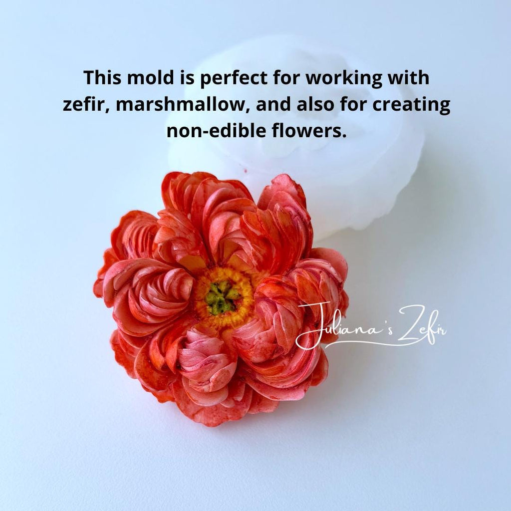 Peony Coral Charm Silicone Mold | food grade marshmallow zefir decorating tool