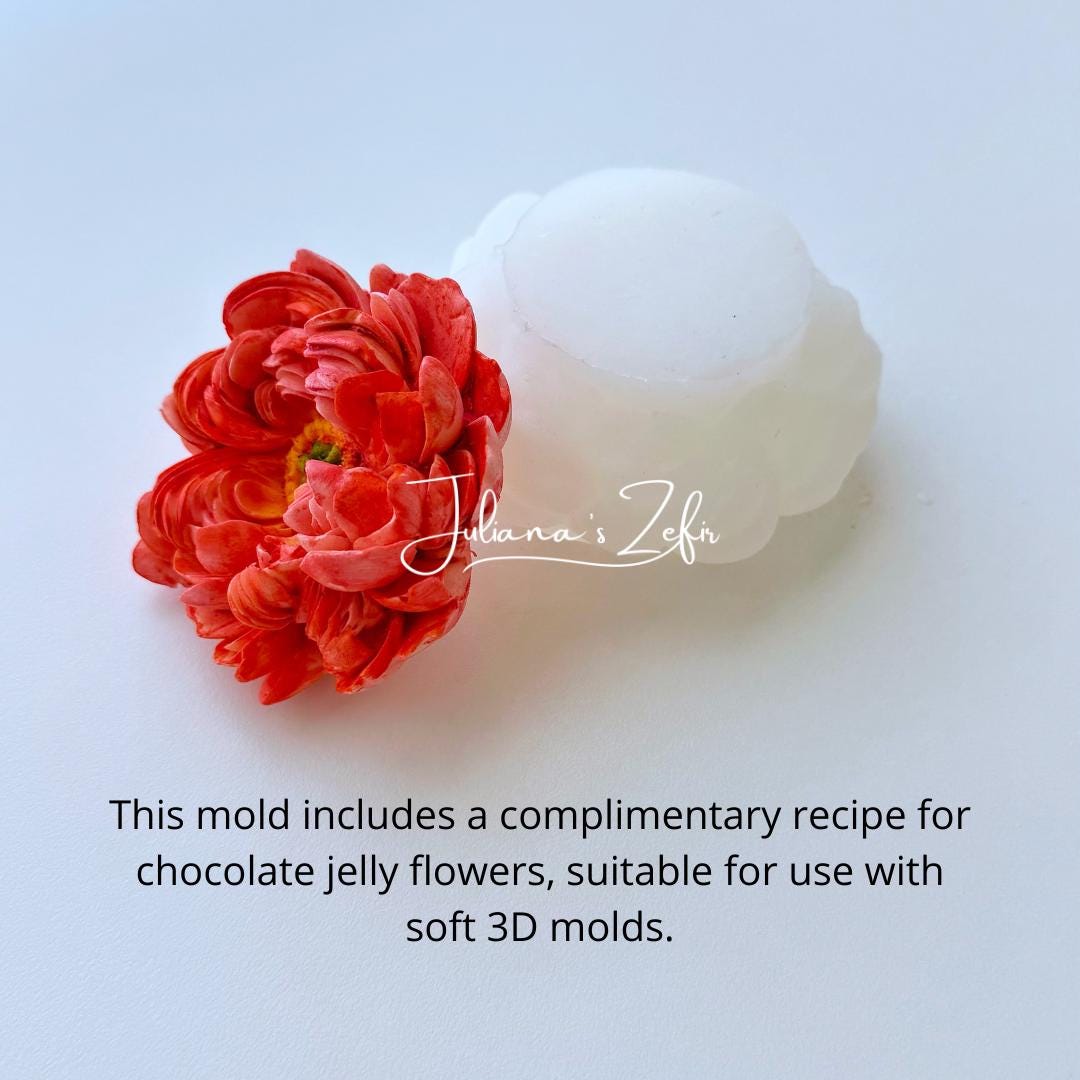 Peony Coral Charm Silicone Mold | food grade marshmallow zefir decorating tool