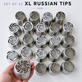 Set of 23 XL Russian Piping Tulip Tips, Stainless Steel Flower Nozzles