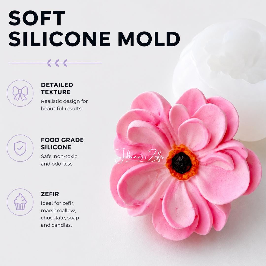 Ranunculus Helios Silicone Mold | food grade marshmallow zefir decorating tool