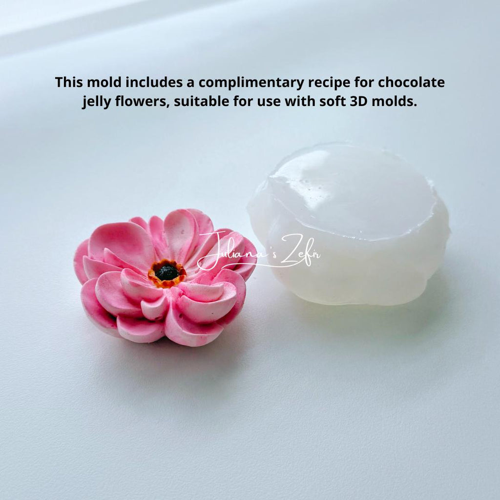 Ranunculus Helios Silicone Mold | food grade marshmallow zefir decorating tool